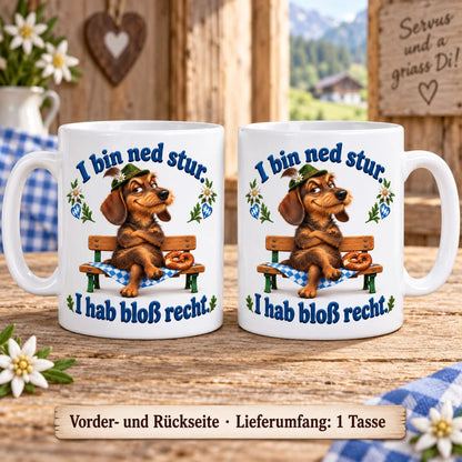 WS-Trend Dackel Tasse bayerischer Spruch Keramik 330 ml für Kaffeefans - WS-Trend.de