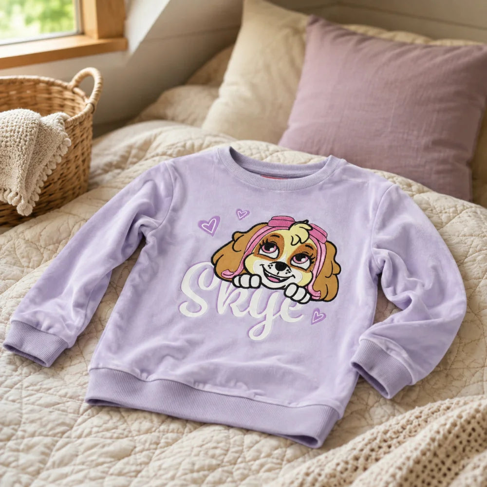 Sweater PAW PATROL Skye Kinder Mädchen Velour Pullover Pulli Gr. 98 - WS-Trend.de