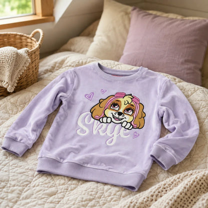 Sweater PAW PATROL Skye Kinder Mädchen Velour Pullover Pulli Gr. 98 - WS-Trend.de