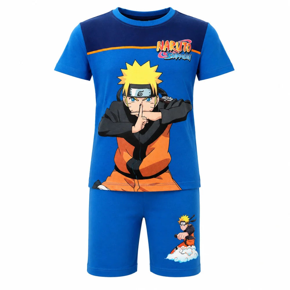 Anime Naruto Shippuden Sommerset Shorts plus T-Shirt Gr. 104 bis 140 Baumwolle - WS-Trend.de