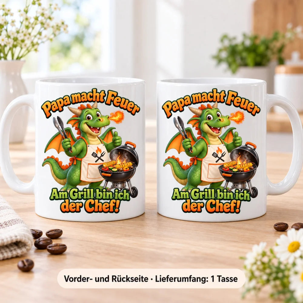 WS-Trend Grilldrache Tasse Keramik 330 ml Geschenk für Papa mit Spruch - WS-Trend.de