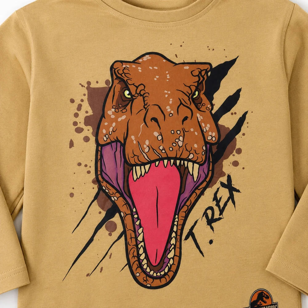 Print-Shirt Jurassic World T-Rex Kinder Jungen langarm Shirt Langarmshirt - WS-Trend.de