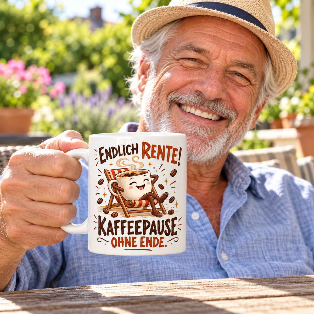 Rententasse mit Spruch Keramik 330ml Geschenk zum Ruhestand beidseitig