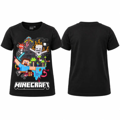 Minecraft Steve Pixel T-Shirt schwarz - WS-Trend.de