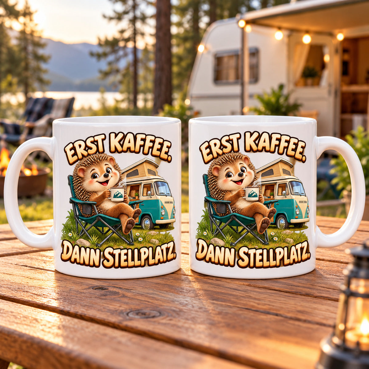 Camping Tasse Spruch Keramik 330 ml Geschenk Camper Wohnmobil Urlauber
