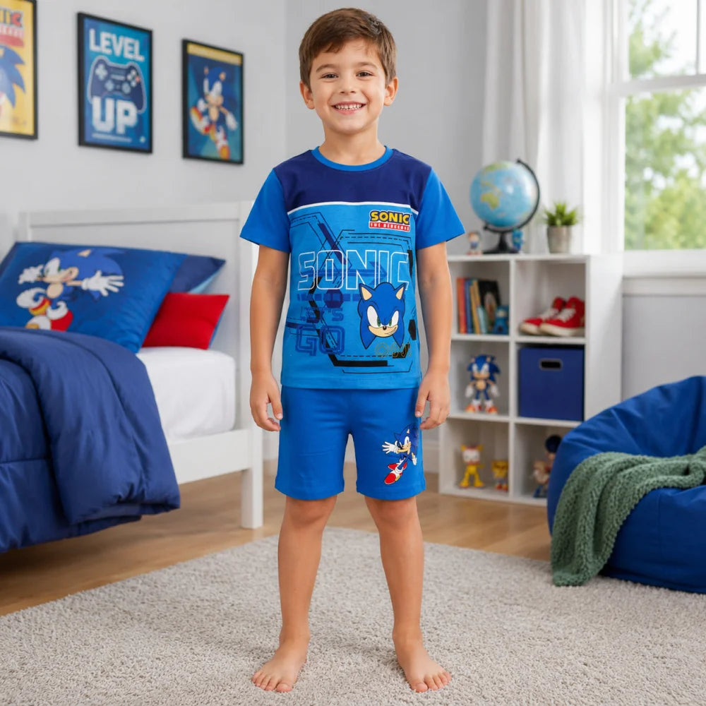 Sonic The Hedgehog Kinder Sommerset Shorts plus T-Shirt Gr. 98 Baumwolle - WS-Trend.de