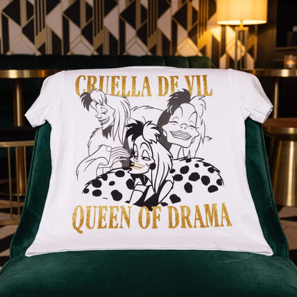 Print-Shirt Disney Cruella de Vil Damen T-Shirt Kurzarm XS-M Grau Weiß Baumwolle - WS-Trend.de