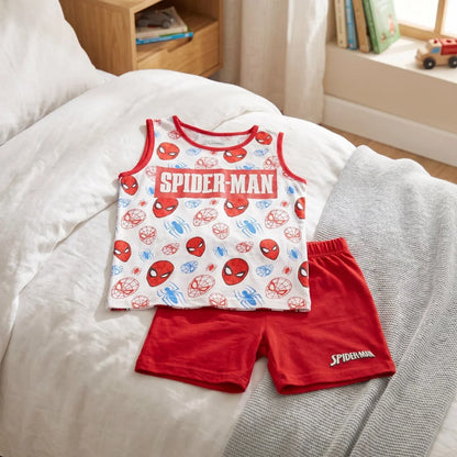 Marvel Spiderman Kinder ärmellos Schlafanzug Pyjama Nachtwäsche 104 - 134 - WS-Trend.de