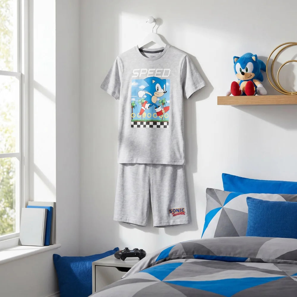 Sega Sonic The Hedgehog Jungen Kinder Pyjama Schlafanzug 104-128 Baumwolle - WS-Trend.de