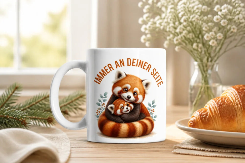 Immer an deiner Seite Tasse 325 ml Keramik Tiermotiv Geschenkidee Bunt - WS-Trend.de