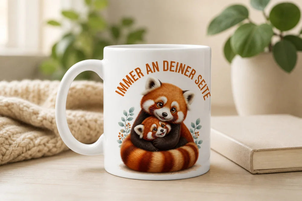 Immer an deiner Seite Tasse 325 ml Keramik Tiermotiv Geschenkidee Bunt - WS-Trend.de