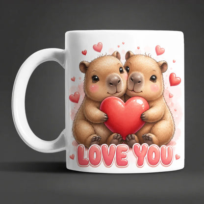 Liebestasse Tiermotiv - Kaffeetasse Geschenk fuer Partner 330 ml weiss - WS-Trend.de