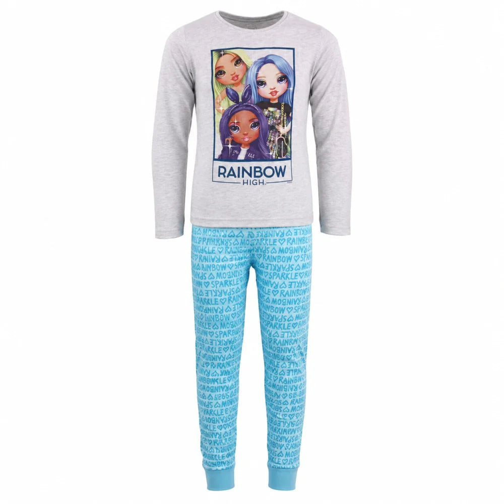 Rainbow High Mädchen Kinder Langarm-Schlafanzug Pyjama 98–110 Baumwolle - WS-Trend.de