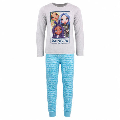 Rainbow High Mädchen Kinder Langarm-Schlafanzug Pyjama 98–110 Baumwolle - WS-Trend.de