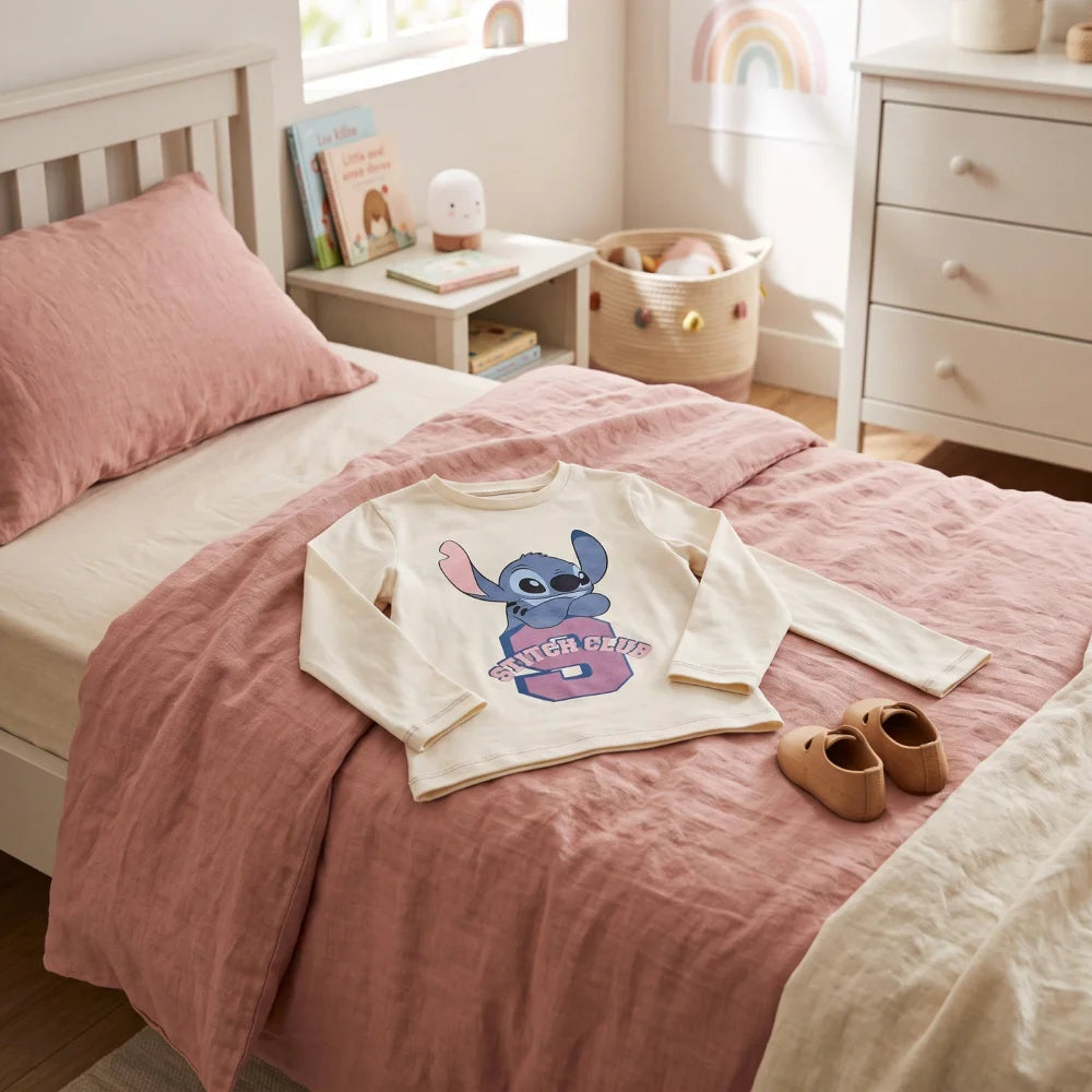 Print-Shirt Disney Stitch Kinder Mädchen Langarmshirt Shirt Gr. 98-128 - WS-Trend.de