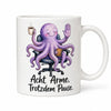 Pausen-Oktopus Kaffeetasse - lustiger Spruch - weiß aus Keramik 330 ml