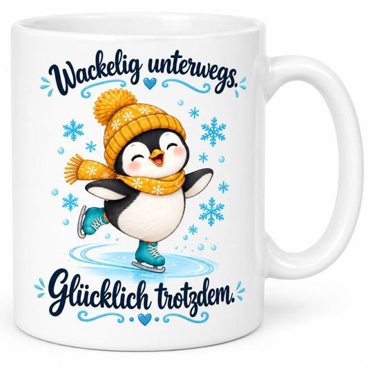 Pinguin Wintertasse mit Spruch Keramik 330ml Geschenk fuer Tierfreunde - WS-Trend.de