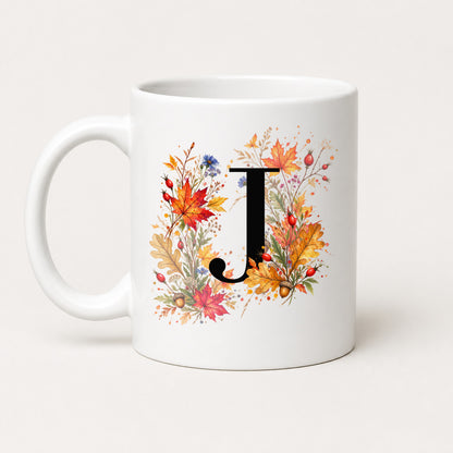 Herbst Tasse A-Z Buchstaben 325 ml Keramik Geschenkidee personalisiert