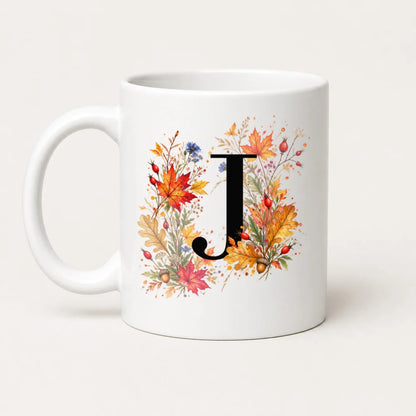 Herbst Tasse A-Z Buchstaben 325 ml Keramik Geschenkidee personalisiert - WS-Trend.de
