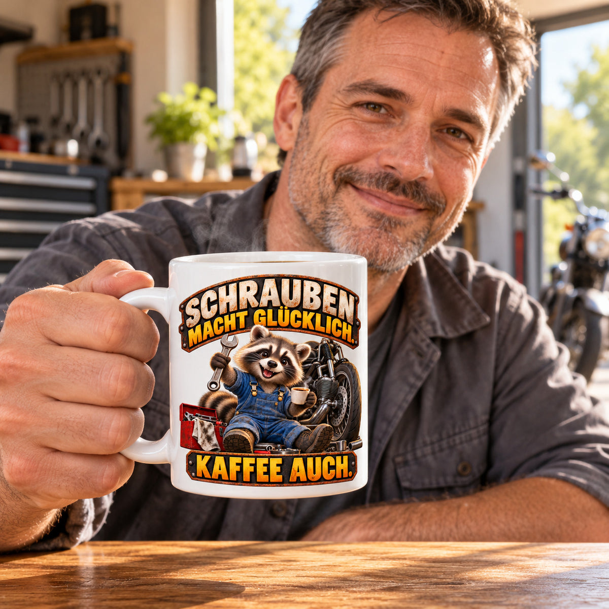 Motorrad Tasse Spruch Keramik 330ml Biker Geschenk beidseitig bedruckt