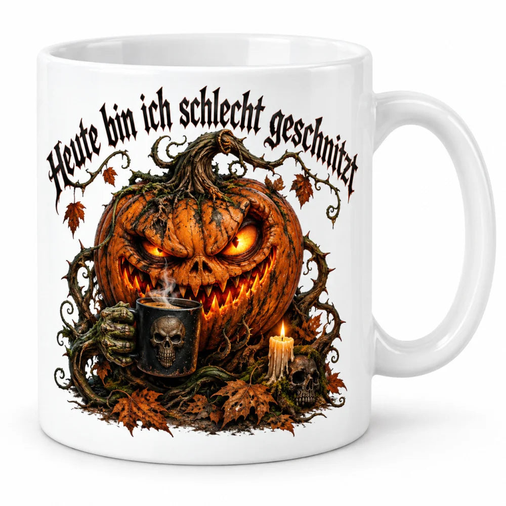 WS-Trend Schlecht geschnitzt Horror Tasse 330 ml Geschenk zu Halloween - WS-Trend.de