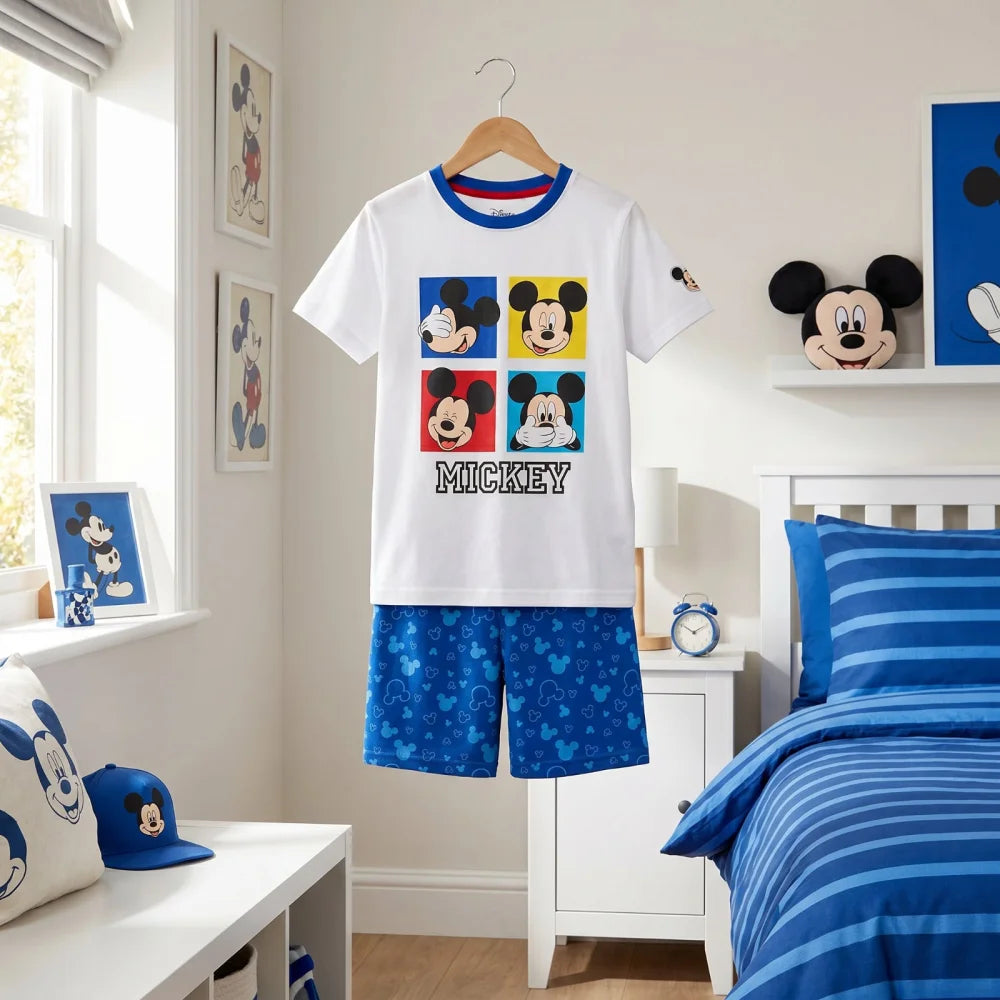Disney Mickey Maus Kinder kurzarm Schlafanzug Pyjama Shirt Shorts 98-128 - WS-Trend.de