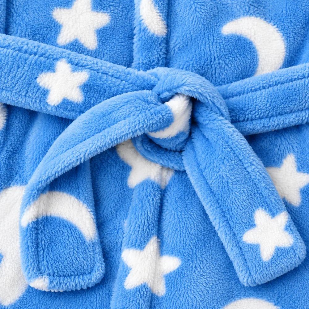 Bluey Kinder Hausmantel Bademantel mit Kapuze Coral Fleece Gr. 98-116 - WS-Trend.de