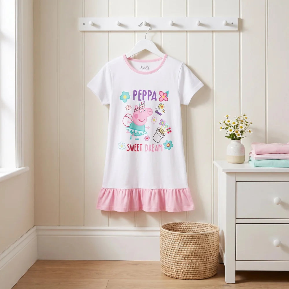 Peppa Wutz Kinder Mädchen Schlafshirt Schlafoberteil Gr. 92-116 - WS-Trend.de