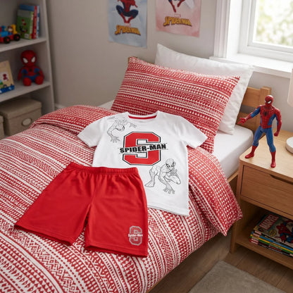 Marvel Spiderman Kinder Schlafanzug Pyjama kurz Nachtwäsche 104 - 134 Baumwolle - WS-Trend.de
