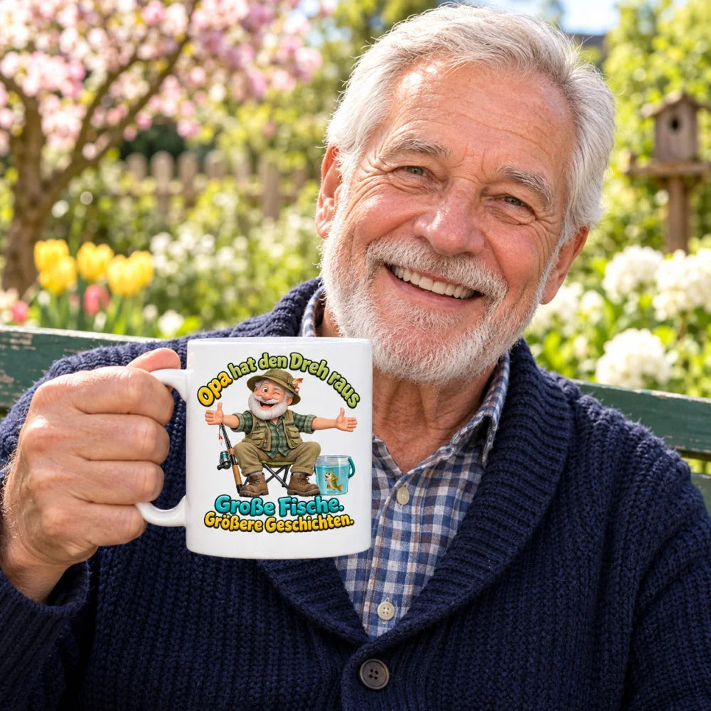 WS-Trend Angleropa Tasse Keramik 330 ml Geschenkidee für den Großvater - WS-Trend.de