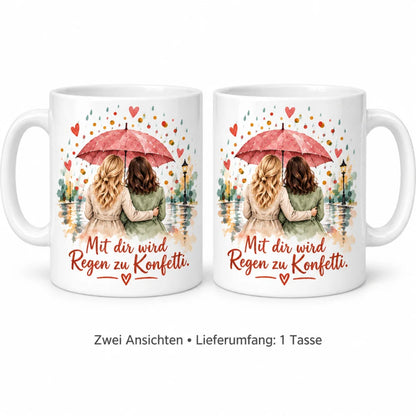 Beste Freundin Tasse mit Spruch – Aquarell Geschenk aus Keramik 330 ml - WS-Trend.de