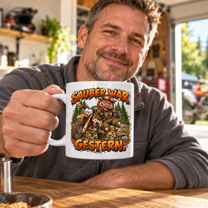 Motorrad Tasse Spruch Keramik 330ml Biker Geschenk beidseitig bedruckt