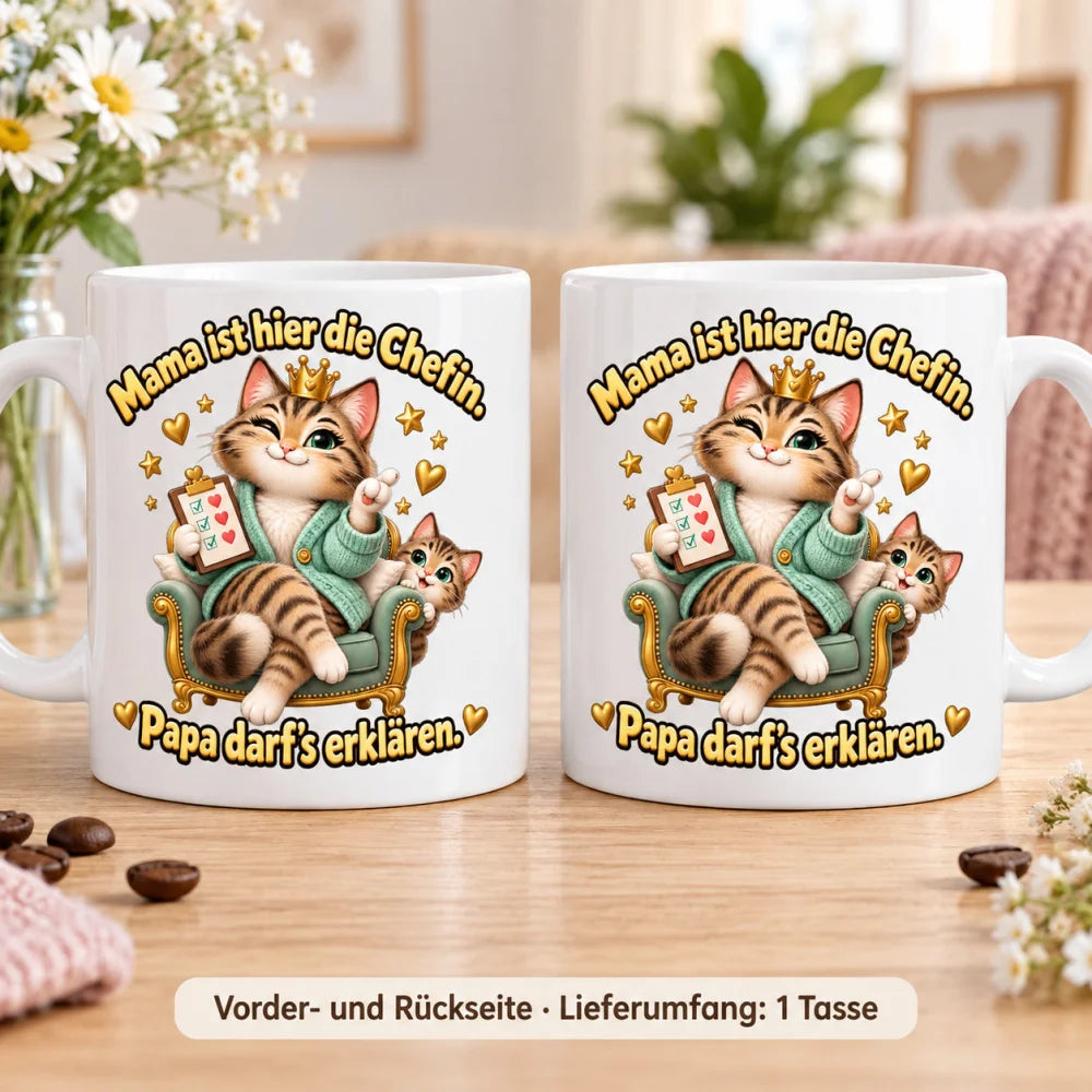 WS-Trend Katzenmama Kaffeetasse Keramik 330 ml Mama ist super Geschenk - WS-Trend.de