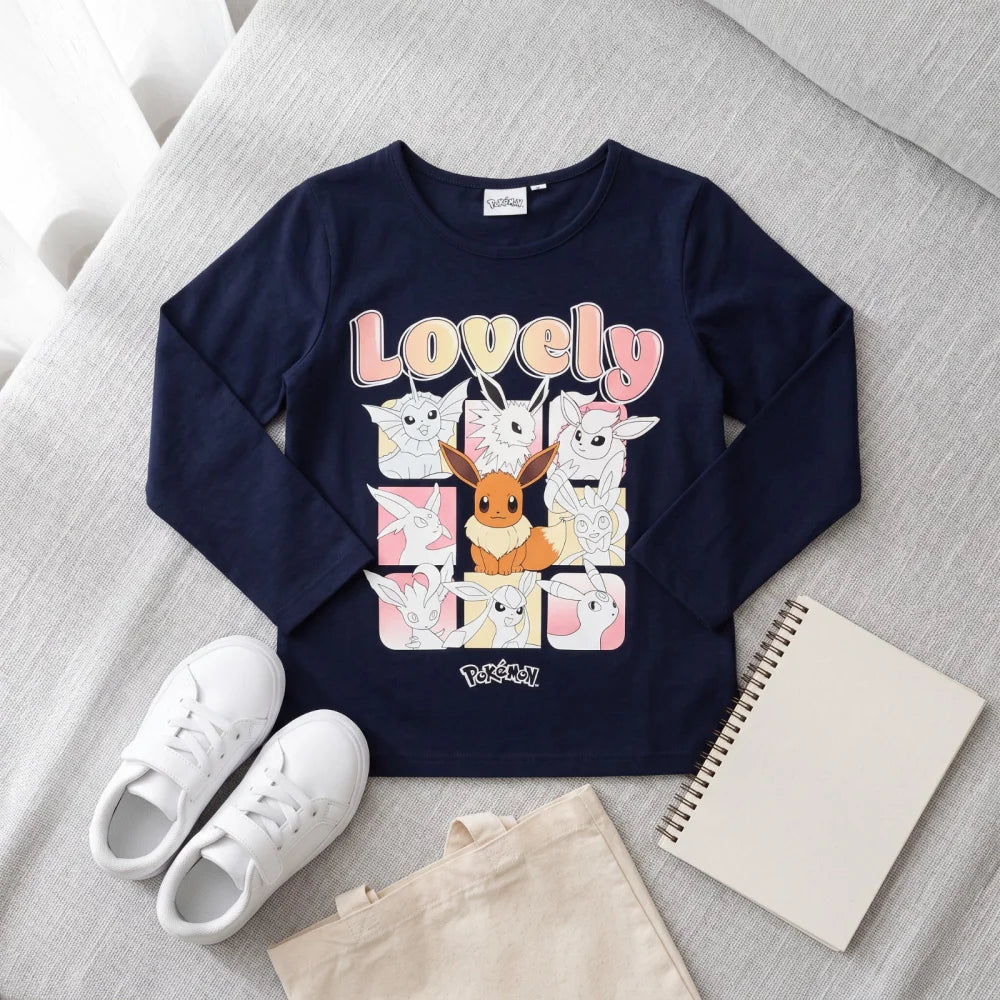 Pokemon Pikachu and Friends Kinder langarm T-Shirt Shirt Gr. 104 - 140 - 100% Ba - WS-Trend.de