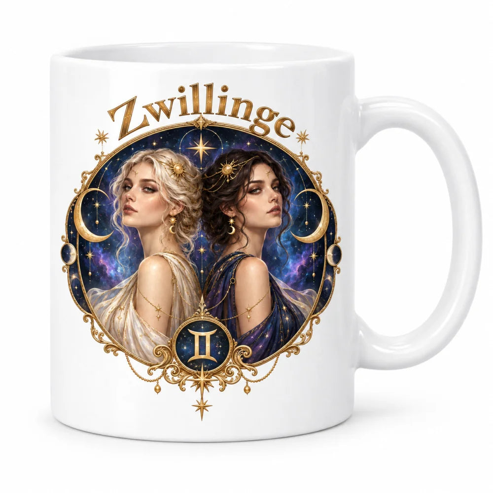 WS-Trend Sternzeichen Tasse Zwillinge mystisch Keramik 330 ml Geschenk - WS-Trend.de