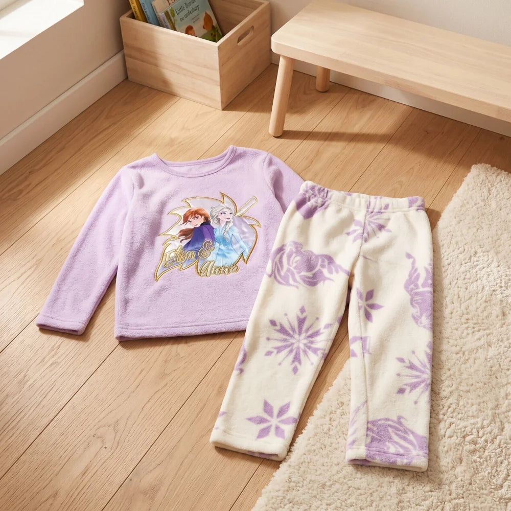 Schlafanzug Disney Die Eiskönigin Kinder Mädchen Coral Fleece Pyjama - WS-Trend.de