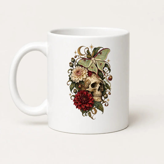 Halloween Tasse Totenkopf Nachtfalter 325 ml Keramik Geschenk - WS-Trend.de