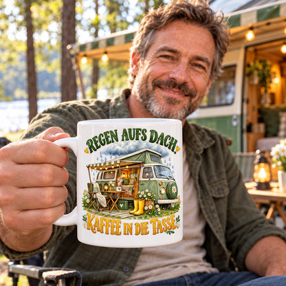 Camping Tasse Spruch Keramik 330 ml Geschenk Camper Wohnmobil Urlauber