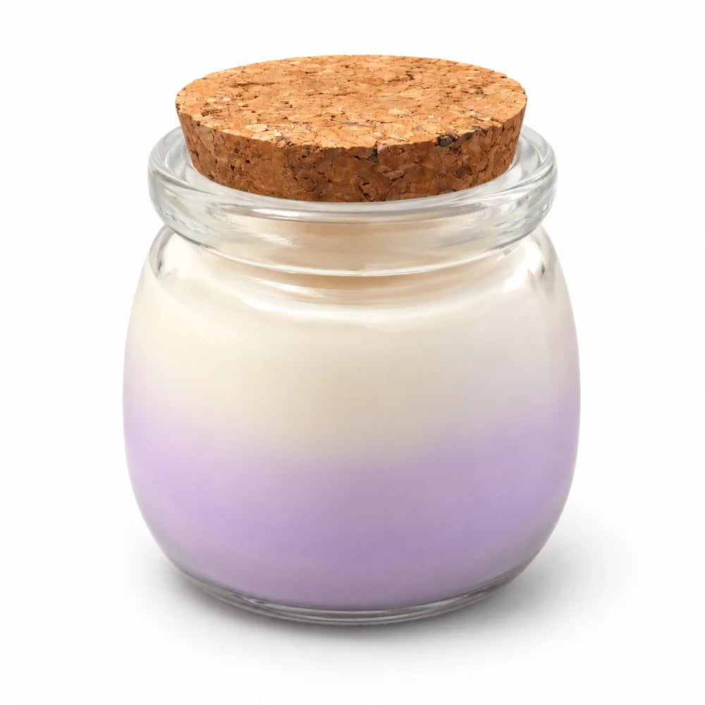 Handgemachte Sojawachskerze im Glas mit Korkdeckel duftfrei 190 g - WS-Trend.de