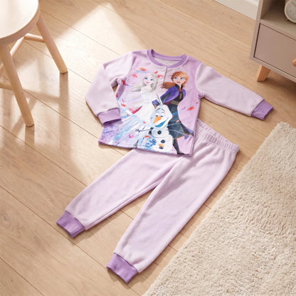 Schlafanzug Disney Die Eiskönigin Kinder Mädchen Coral Fleece Pyjama - WS-Trend.de