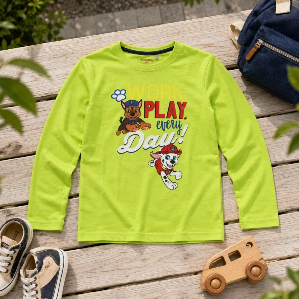 Paw Patrol Jungen Kinder langarm Shirt Langarmshirt 100% Baumwolle - WS-Trend.de