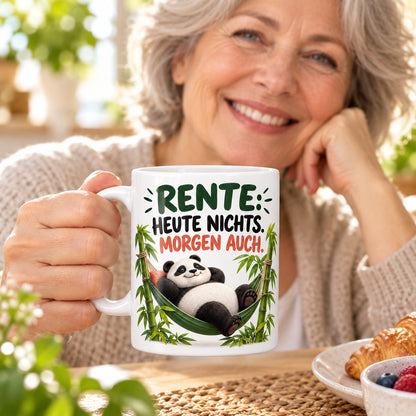 Rententasse mit Spruch Keramik 330ml Geschenk zum Ruhestand beidseitig