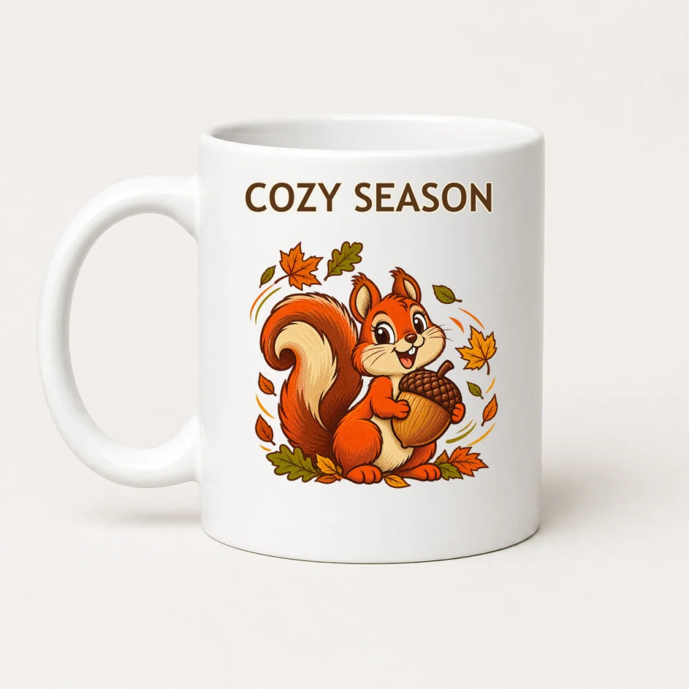 Cozy Season Eichhörnchen Tasse – Retro Keramikbecher 325 ml - WS-Trend.de