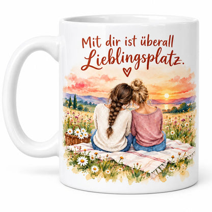 Beste Freundin Tasse mit Spruch – Aquarell Geschenk aus Keramik 330 ml - WS-Trend.de