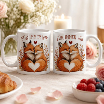 Liebestasse Tiermotiv - Kaffeetasse Geschenk fuer Partner 330 ml weiss - WS-Trend.de