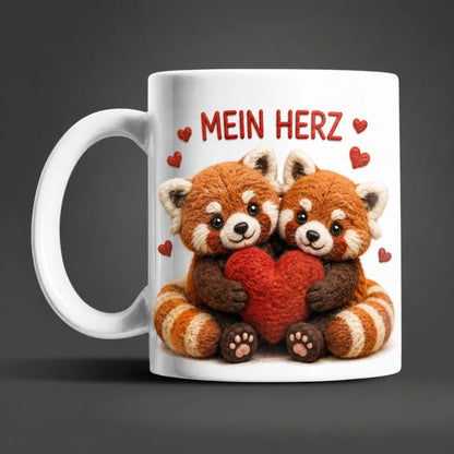 Liebestasse Tiermotiv - Kaffeetasse Geschenk fuer Partner 330 ml weiss - WS-Trend.de