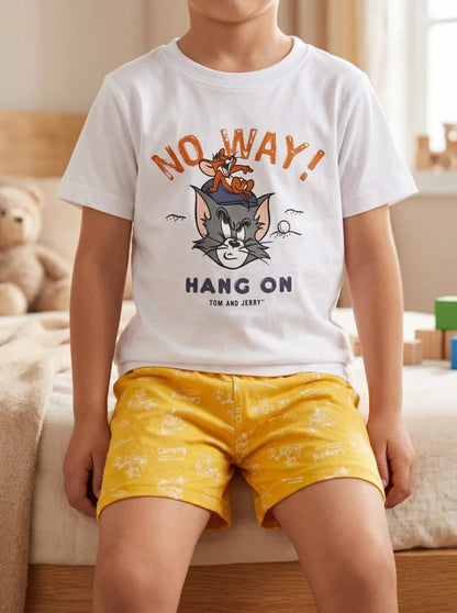 Tom und Jerry Jungen Kinder Pyjama Schlafanzug 98-128 Baumwolle - WS-Trend.de