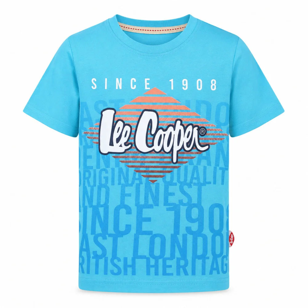 Lee Cooper Kinder Jungen T-Shirt Kurzarm Shirt 104-152 - 100% Baumwolle - WS-Trend.de