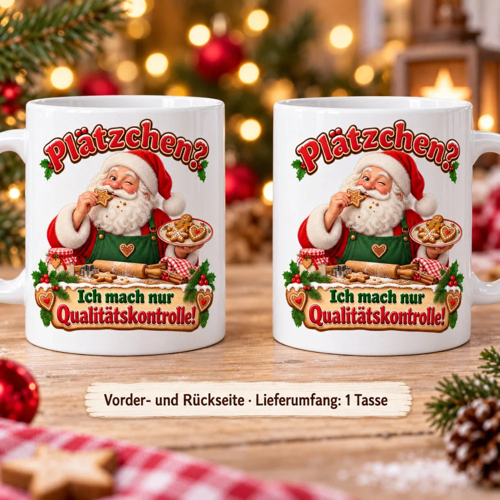 WS-Trend Plätzchenkontrolle Weihnachtstasse 330 ml Geschenk mit Spruch - WS-Trend.de