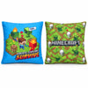 Minecraft Steve Creeper Wendekissen Polyester Blau-Grün 40x40 cm